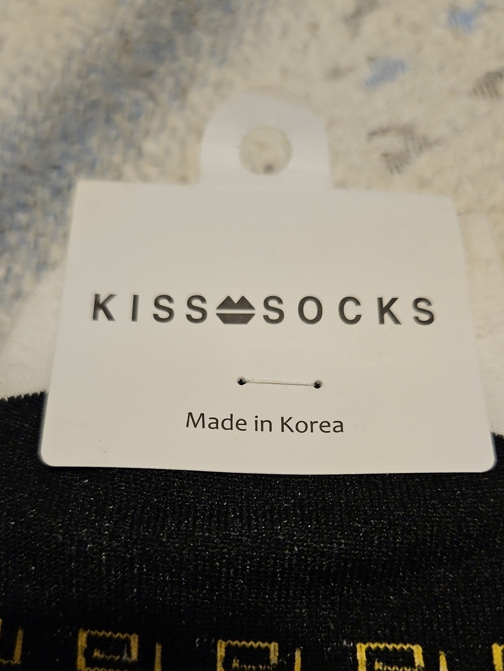 Kiss Socks Blue Black Multicolor Girl Novelty Ankle Socks - Picture 2 of 5